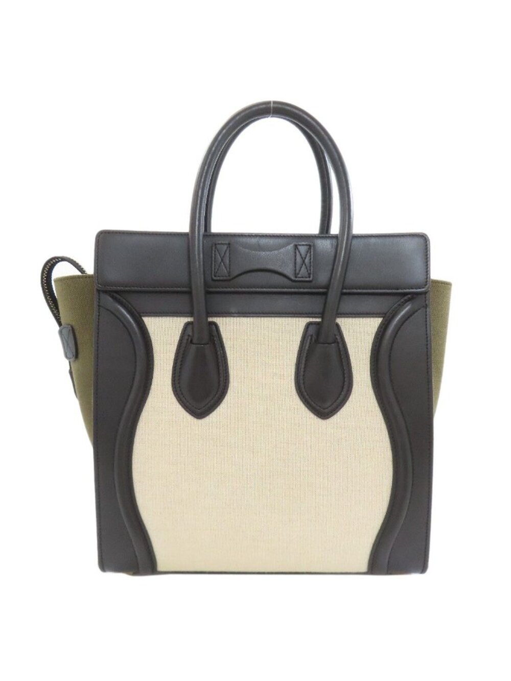 Celine Luggage Micro Handbag Leather Canvas - Picture 2 of 15